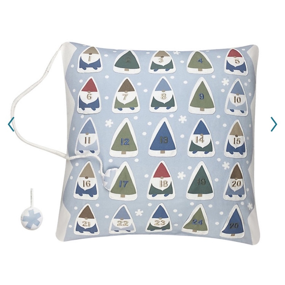 St. Nicholas Square Gnome Advent Calendar Throw Pillow